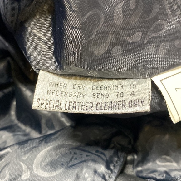 Vintage Global Identity Leather Trench Coat Paisley Trim Size Medium 80s - Picture 9 of 14